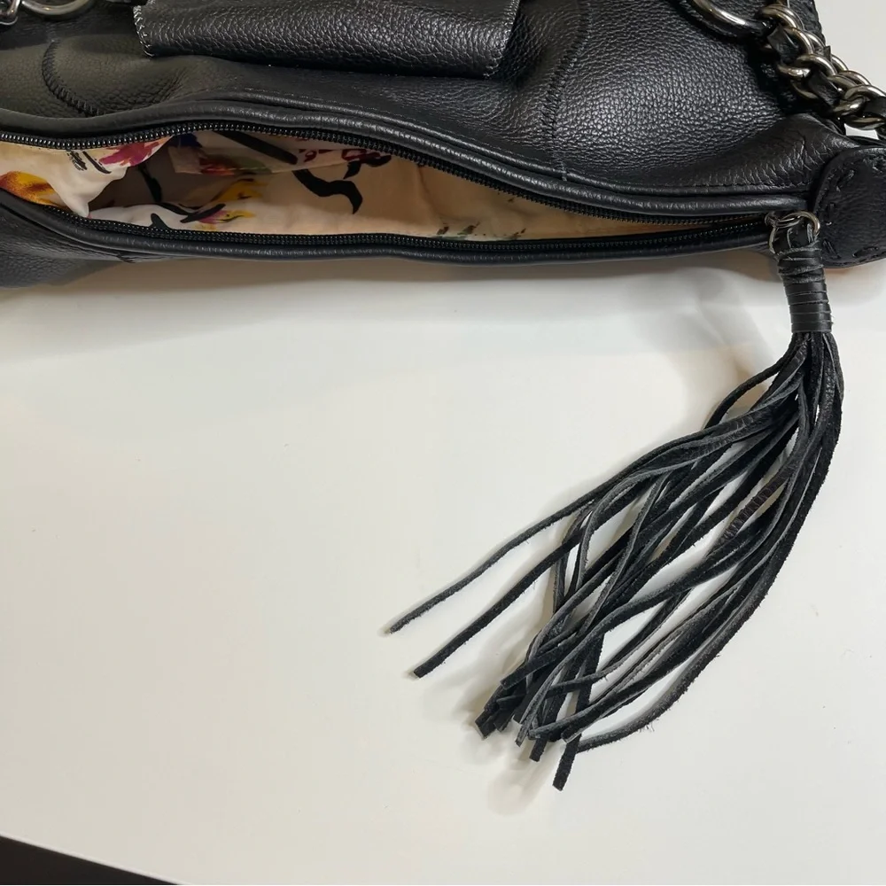 CHI Designed by Falchi Snakeskin & Pebble Leather Shoulder Bag